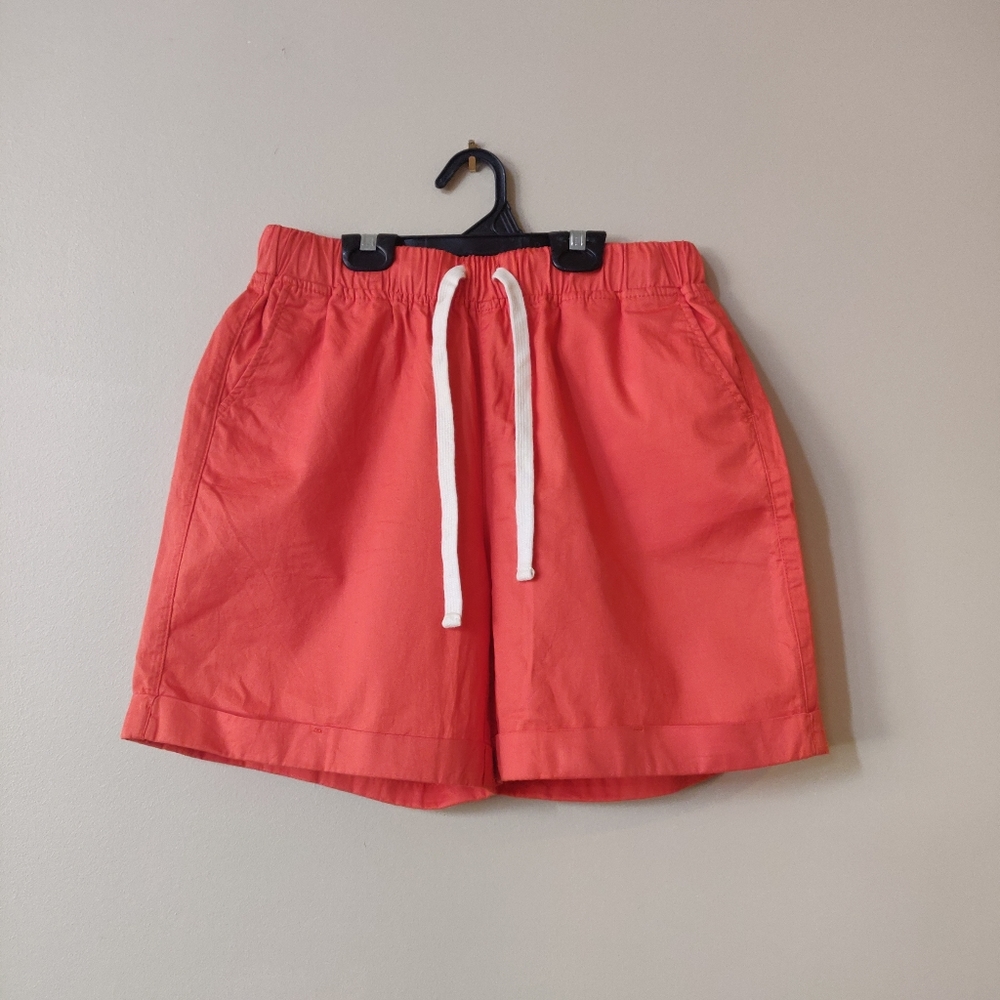 Giordano Elastic Waistband Orange Khaki Shorts